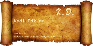 Kadi Dóra névjegykártya